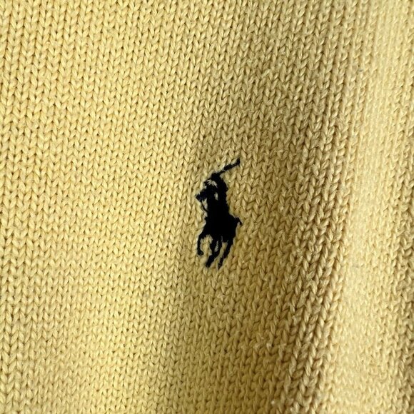 Polo Ralph Lauren Men’s Yellow Cotton Knit Crewneck Pullover Sweater Size Medium - Picture 4 of 6